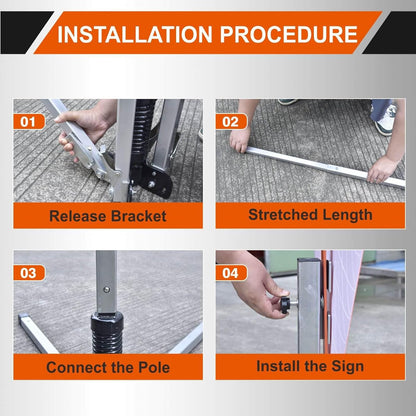 Roll Up Sign Stand - Portable & Durable Traffic Safety Display Holder | Easy Setup for Outdoor Use