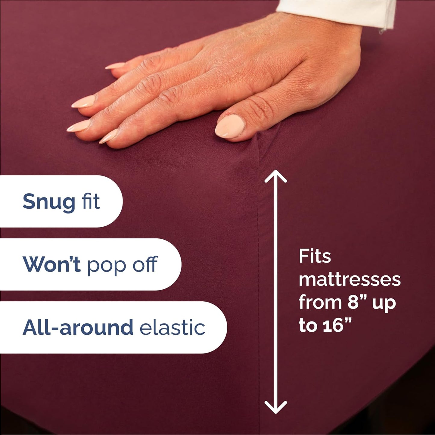 Split King Size 5-Piece Sheet Set | Comfy Breathable Cooling Bed Sheets - Luxury Hotel Quality - Deep Pockets, Soft, Wrinkle-Free - Oeko-Tex Certified - Burgundy