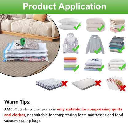 Skiennix Electric Vacuum Pump - Portable Storage Solution for Clothing & Bedding - Green (No Bags)