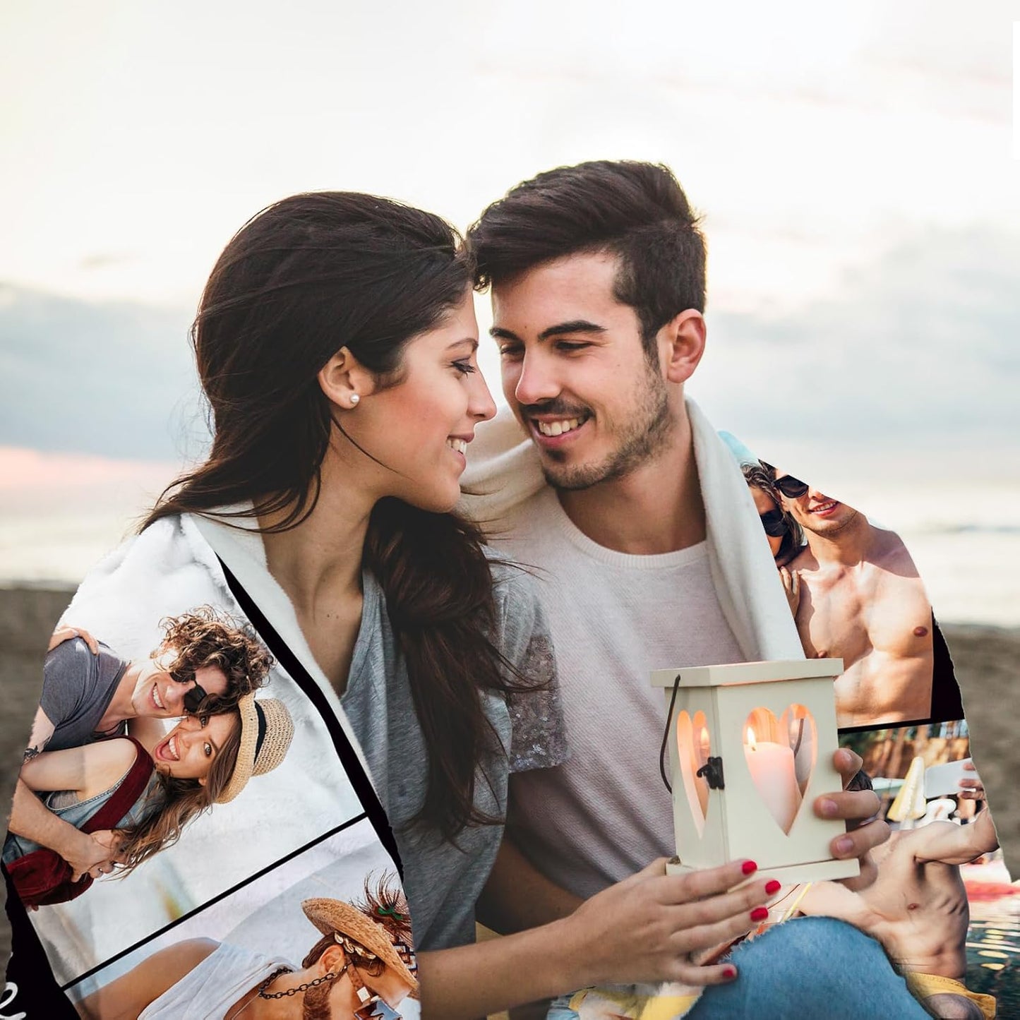 Skiennix Custom Photo Blanket - Personalized Collage Throw for Anniversary, Birthday, Valentine's Day Gifts
