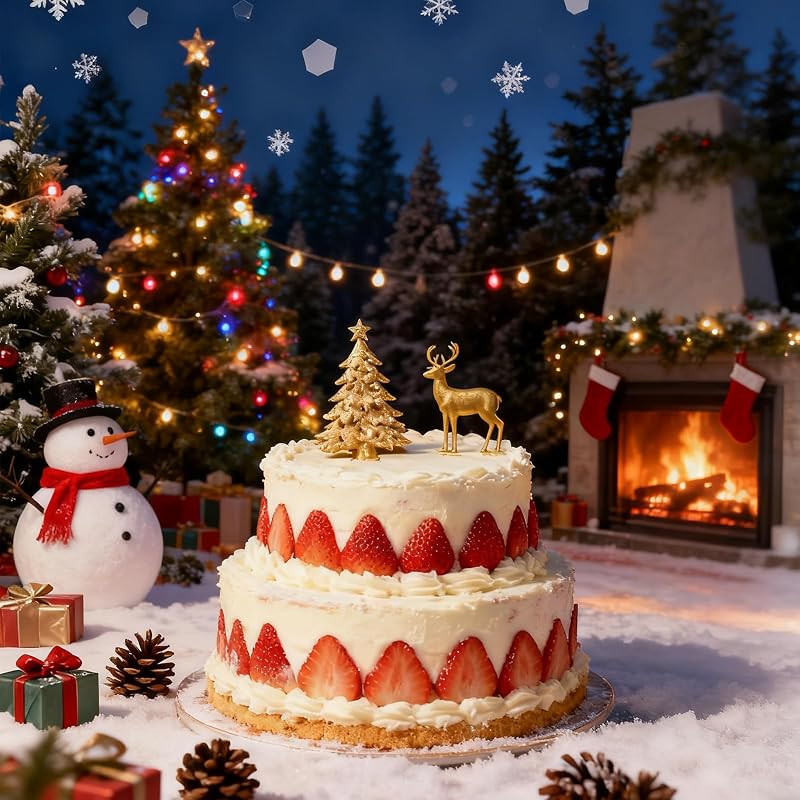6Pcs Christmas Silicone Molds Set - Snowflake, Snowman, Santa, Reindeer, Tree, Holly (White) - Candy & Cake Decorating
