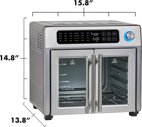 Emeril Lagasse Extra Large Air Fryer Toaster Oven - 24 Cooking Functions, 26QT Capacity, Stainless Steel Finish