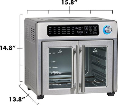 Emeril Lagasse Extra Large Air Fryer Toaster Oven - 24 Cooking Functions, 26QT Capacity, Stainless Steel Finish