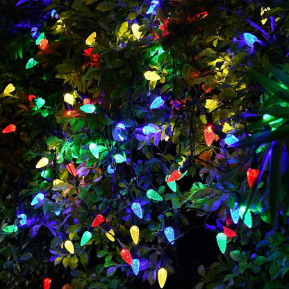 Solar Strawberry LED String Lights 50 LEDs - Multicolor C6, 21 ft, 8 Modes