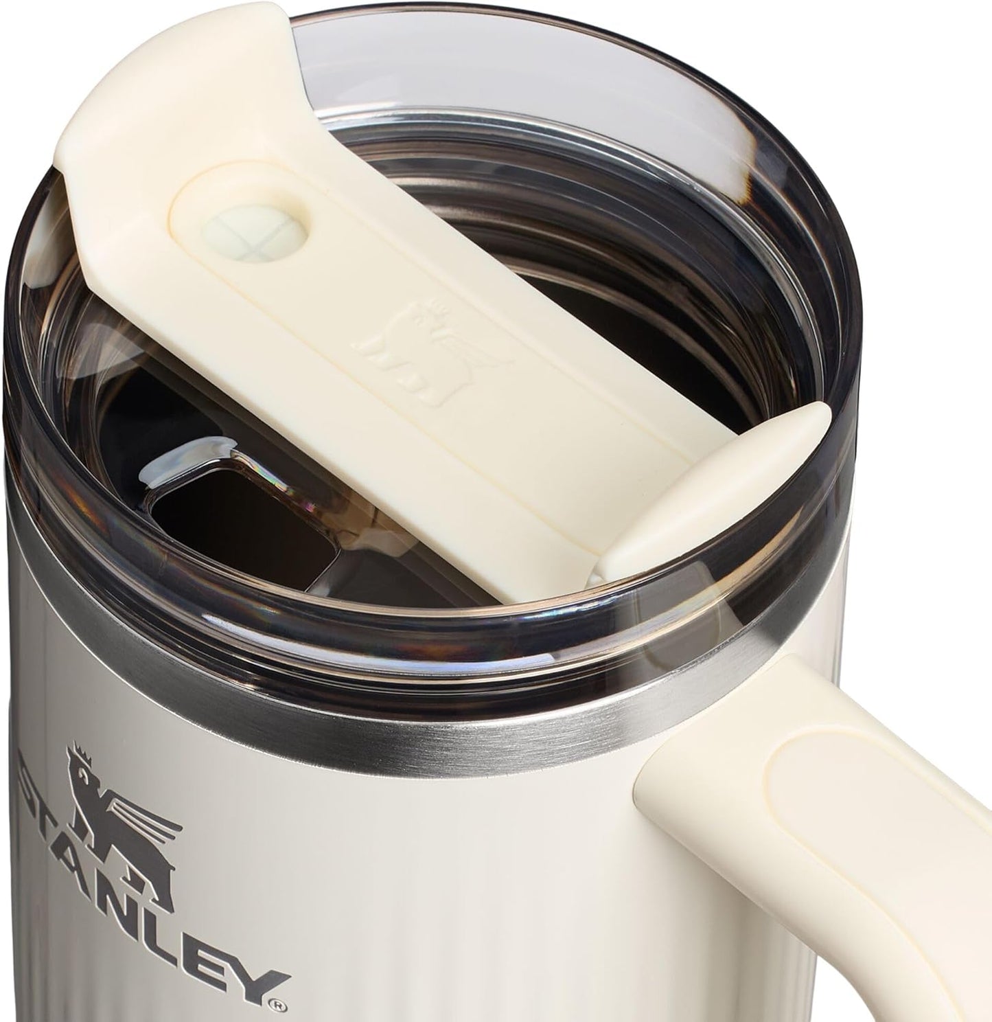 STANLEY Quencher H2.0 Tumbler - 30 Oz Insulated Stainless Steel Cup with Handle & Straw | BPA-Free Fluted Cream Gloss