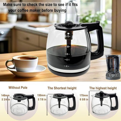 Hamilton Beach 12-Cup Coffee Carafe - Heat Resistant Glass, BPA-Free, Compatible with Flexbrew Models