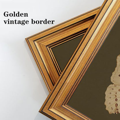 Gold Framed Vintage Butterfly Canvas Wall Art - Moody Insect Artwork for Living Room & Office | 8x10