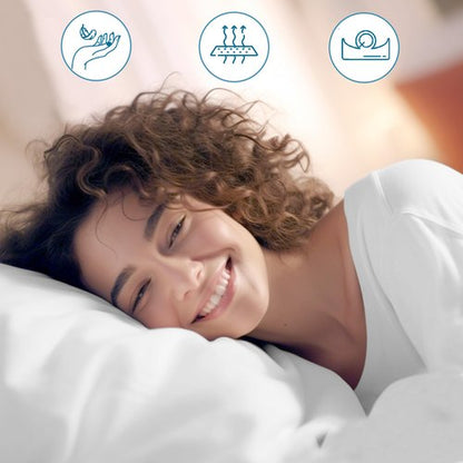 California Design Den 4 Piece Bedding Bundle - Set of 2 Sage Green Pillowcases, 400 Thread Count, 100% Cotton Sateen with 2 Pack Bed Pillows - King