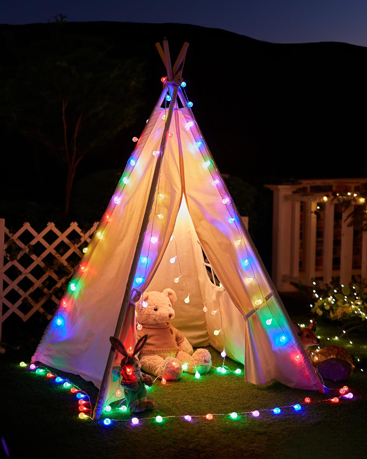 Minetom Crystal Globe String Lights - 33 ft 100 LED Color Changing Fairy Lights with Remote & Timer | Waterproof for Bedroom, Tent, or Party