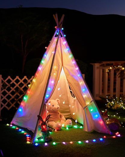 Minetom Crystal Globe String Lights - 33 ft 100 LED Color Changing Fairy Lights with Remote & Timer | Waterproof for Bedroom, Tent, or Party