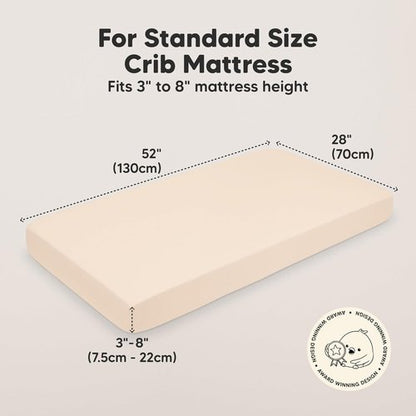 KeaBabies Organic Crib Sheets - 2-Pack Fitted Jersey Cotton for Boys & Girls | Soft, Breathable, Neutral Prints (52x28)