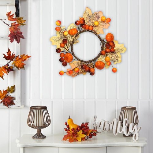 Fall Candle Rings by [Brand Name] - 3.5-Inch Decorative Taper Rings with Maple Leaves & Pumpkins | Set of 3 for Autumn Decor