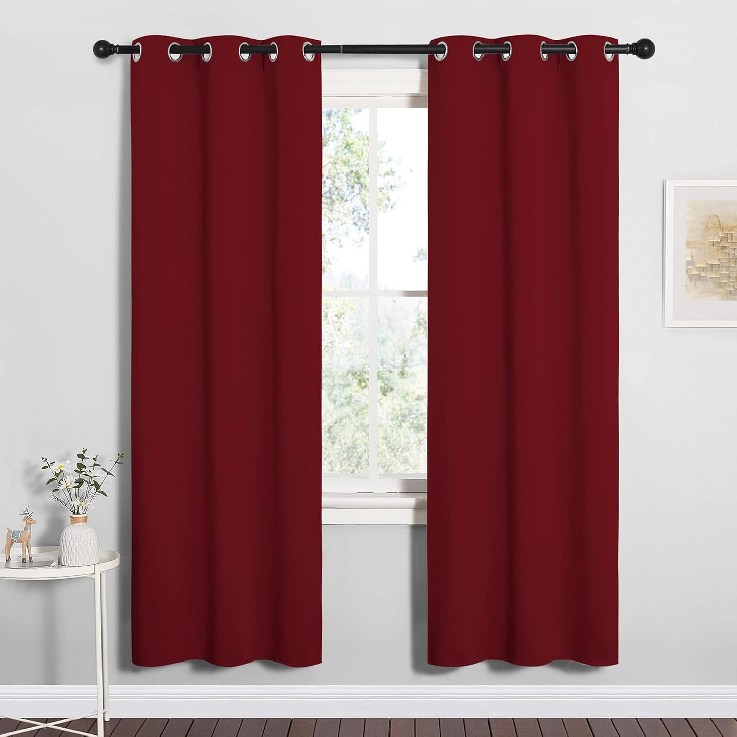 NICETOWN Burgundy Red Blackout Curtains - Thermal Insulated Drapes for Bedroom | 78" Length, 2 Panels, 42" Wide