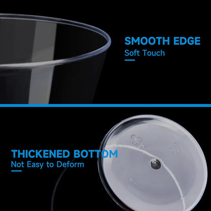 RACETOP Clear Plastic Cups - 9 oz Disposable Tumblers for Parties & Events | 100 Pack