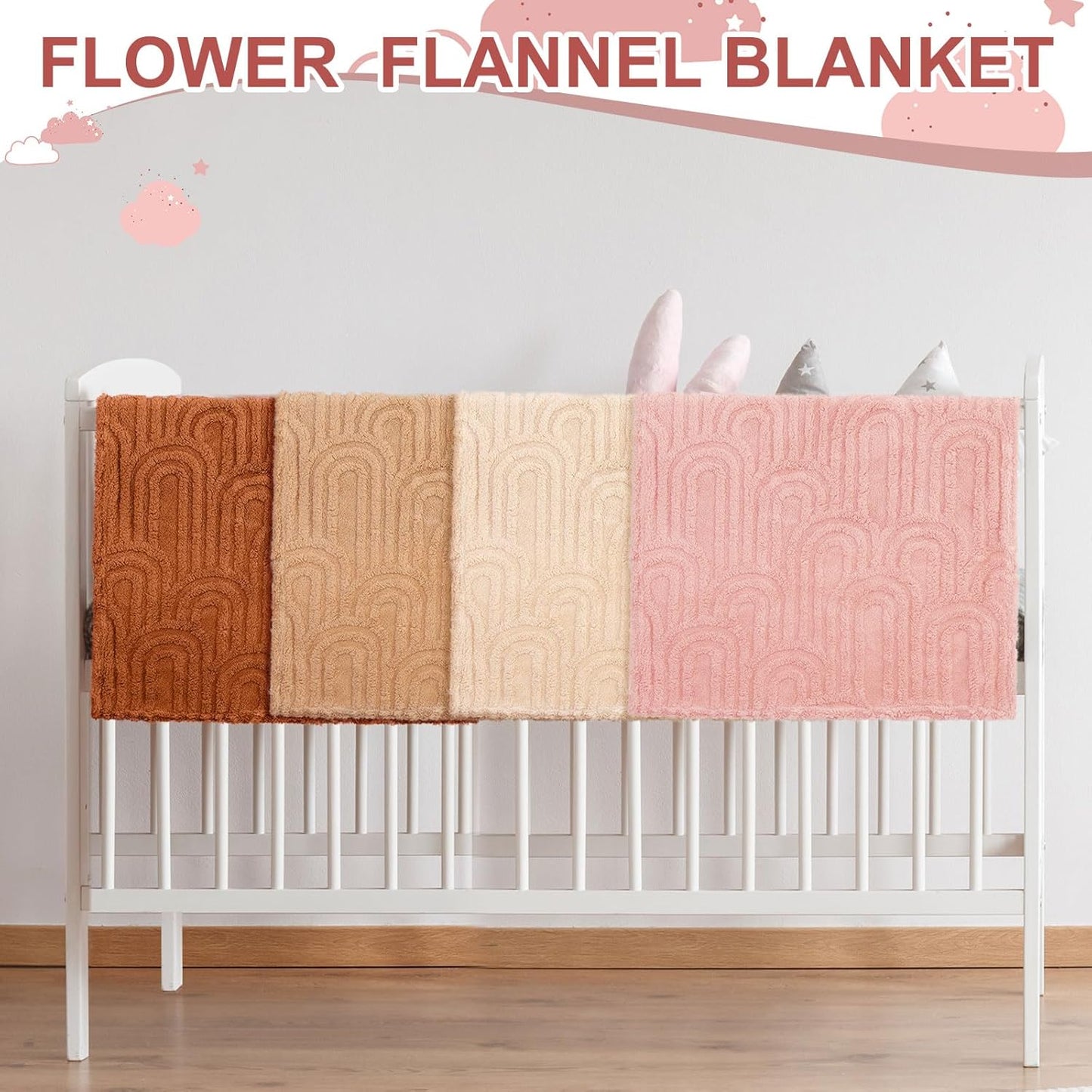 Skiennix 3D Boho Baby Blanket - Soft Unisex Receiving Blankets for Newborns & Toddlers | 32" x 24" Rainbow Design