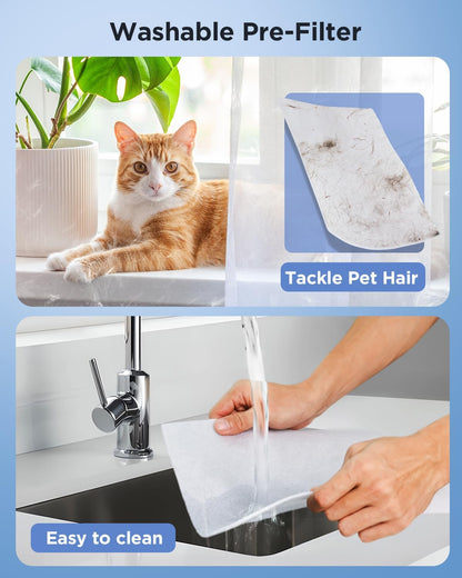MOOKA Air Purifier - Large Room Coverage Up to 2200 Sq.Ft | Washable Filter & PM 2.5 Display for Pets & Home