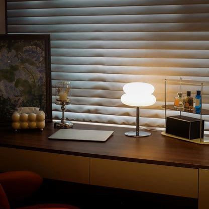 Skiennix White Mushroom Lamp - Dimmable Mid Century Modern Bedside Light for Home Decor | Cute Ambient Lighting