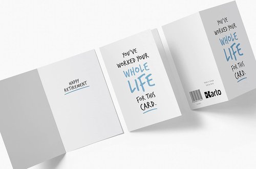 Karto Funny Retirement Card for Men Women - Large 5.5x8.5 inch Friend Coworker Retirement Cards - You've Worked