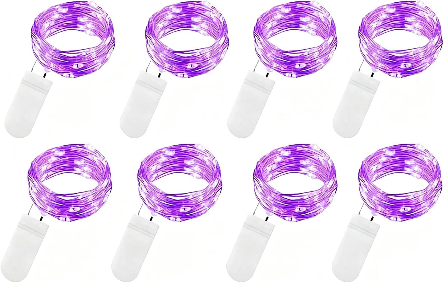 VOOKRY 30 LED Fairy Lights - 10 ft Purple Battery Operated Waterproof String Lights for Weddings & Parties
