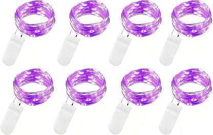 VOOKRY 30 LED Fairy Lights - 10 ft Purple Battery Operated Waterproof String Lights for Weddings & Parties