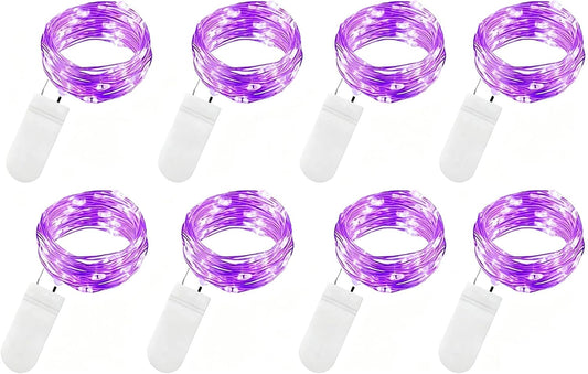 VOOKRY 30 LED Fairy Lights - 10 ft Purple Battery Operated Waterproof String Lights for Weddings & Parties