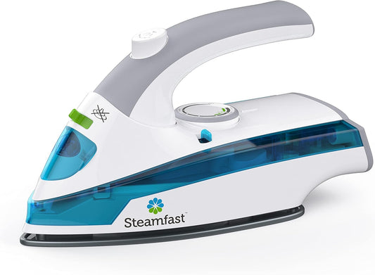 Steamfast Mini Steam Iron - Non-Stick Sole Plate, Portable Design, 45-Second Heat Up, White