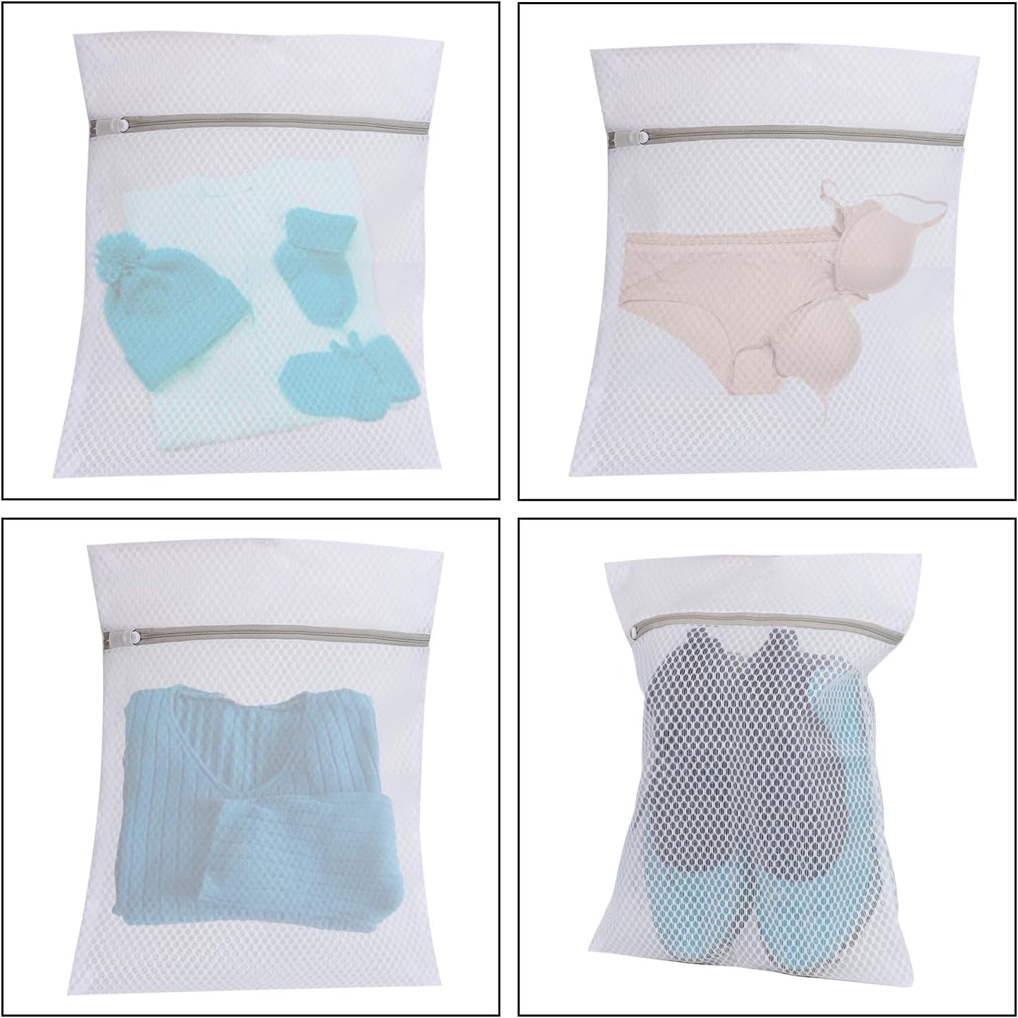 Mesh Laundry Bags Set by [Brand Name] - 12 x 16 Inches Delicate Lingerie Wash Bags (4 Pack)