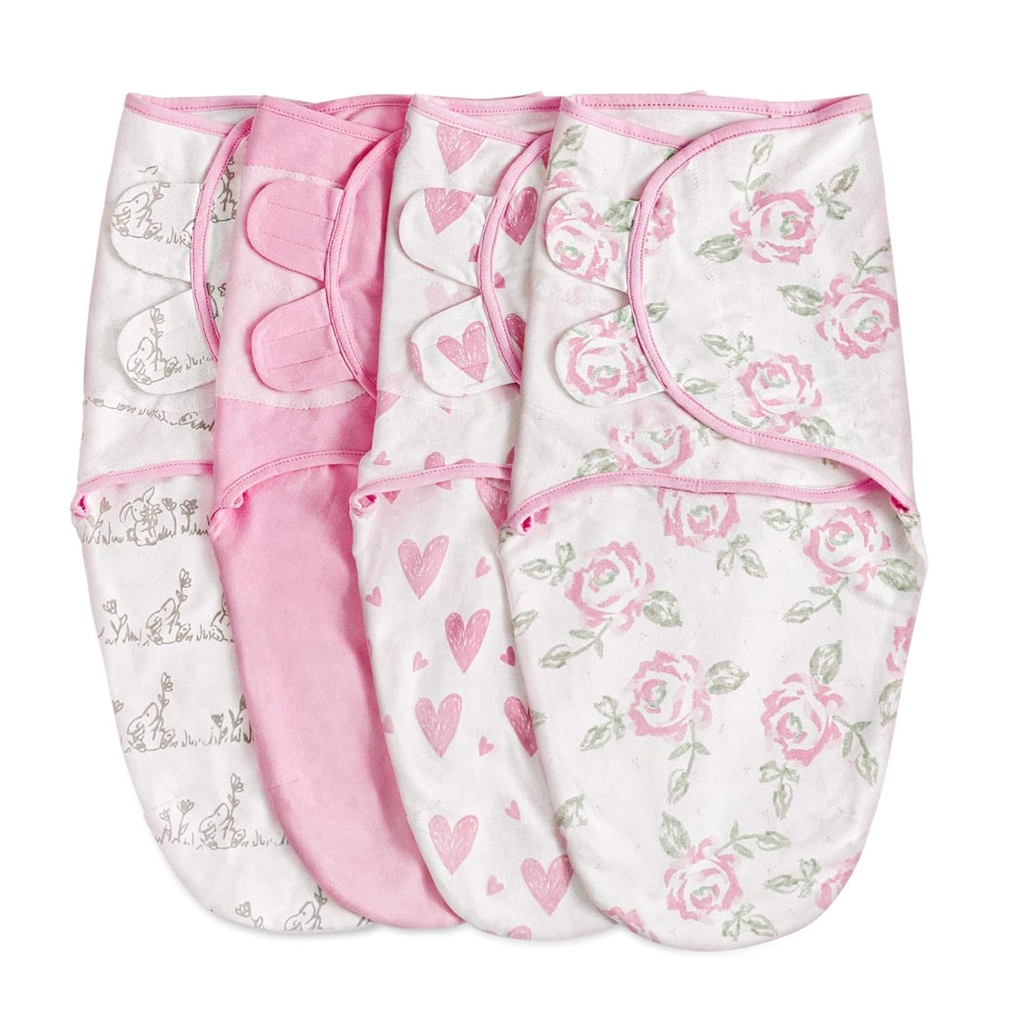 Skiennix Organic Baby Swaddle Sleep Sacks - 4-Pack Adjustable Cotton Wraps for Newborns (0-3 Months)