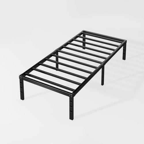 HLIPHA Metal Platform Bed Frame 18 Inch Tall,No Box Spring Needed,Twin Size Bed with Heavy Duty Strong Support Slats,Easy to Assemble,Black