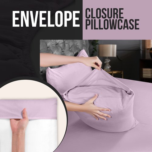 Utopia Bedding King Pillow Cases - 4 Pack - Envelope Closure - Soft Brushed Microfiber Fabric - Shrinkage and Fade Resistant Pillow Covers King Size 20 X 40 Inches (King, Lavender)