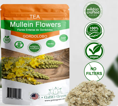 Mullein Flowers Dried | Herbal| GORDOLOBO , Resealable Bag , Verbascum Thapsus 4 oz.