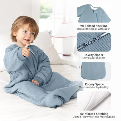 BubblePanda Rayon Made from Bamboo Sleep Sack 12-18 Months Long Sleeve Sleep Sack 1.5 Tog Supersoft Winter Baby Wearable Blanket with 2-Way Zipper Unisex Sleeping Bag for Babies Toddler