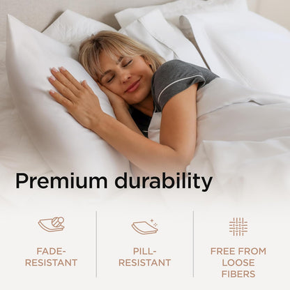 Threadmill 100% American Certified Supima Cotton King Size Sheets - 1200 Thread Count, Ultra Luxury 4-Pc Set, Deep Pocket - White