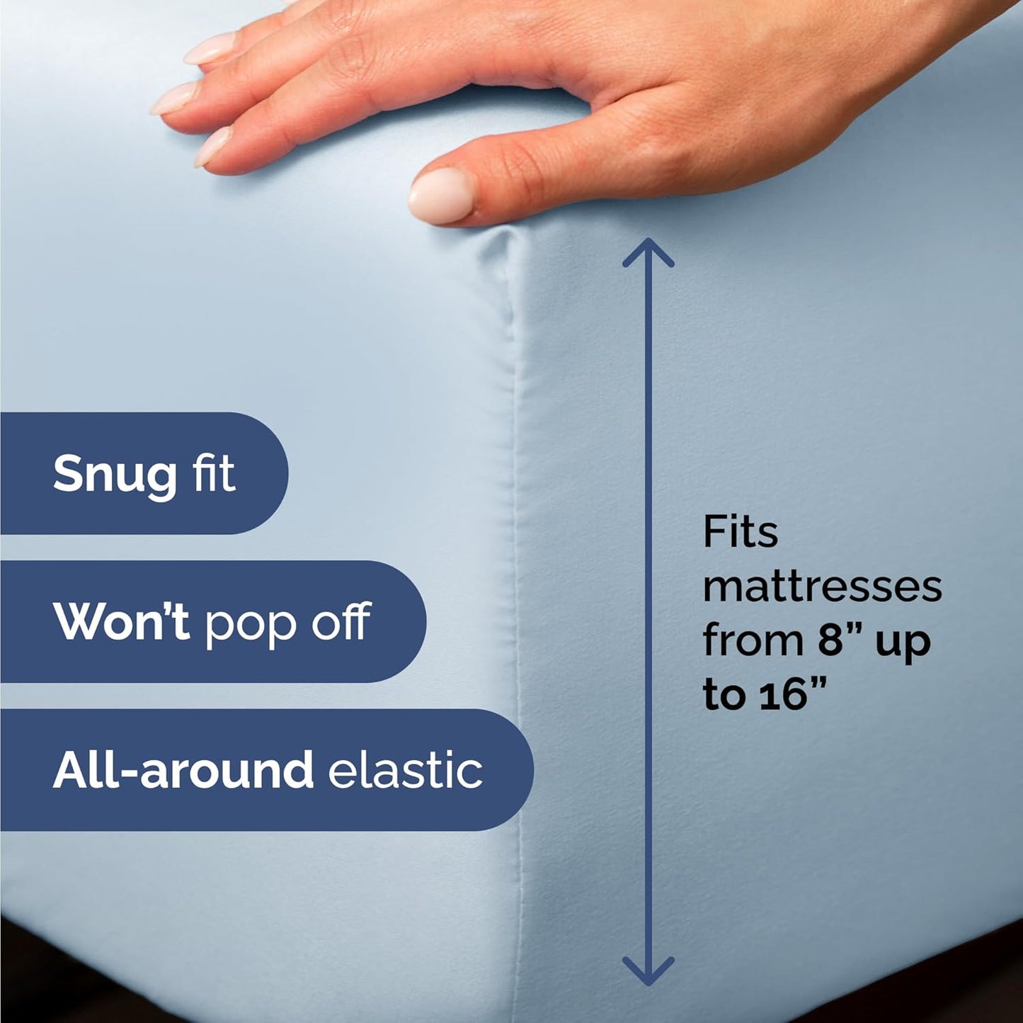 Sky Blue Twin Size 3-Piece Sheet Set | Comfy, Breathable & Cooling Luxury Bedding - Ultra-Soft, Deep Pockets