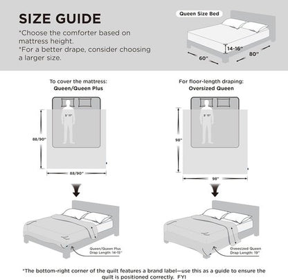 Bedsure Comforter Duvet Insert - Oversized King All-Season Down Alternative Bedding, Cream 116 x 98 Inches