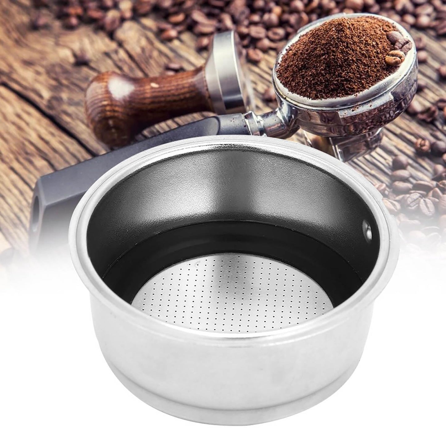 Haofy Coffee Filter Basket, Detachable Coffee Filter Cups, Stainless Steel Coffee Machine Filter Accessory for Home Office(2)