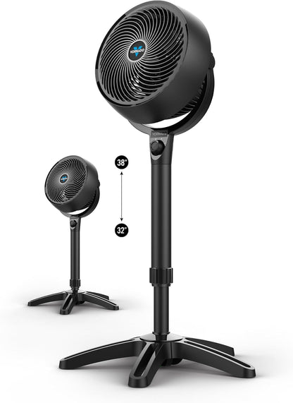 Vornado 683 Pedestal Fan - 3-Speed Adjustable Height (32-38 in) for Powerful Whole Room Circulation - Black