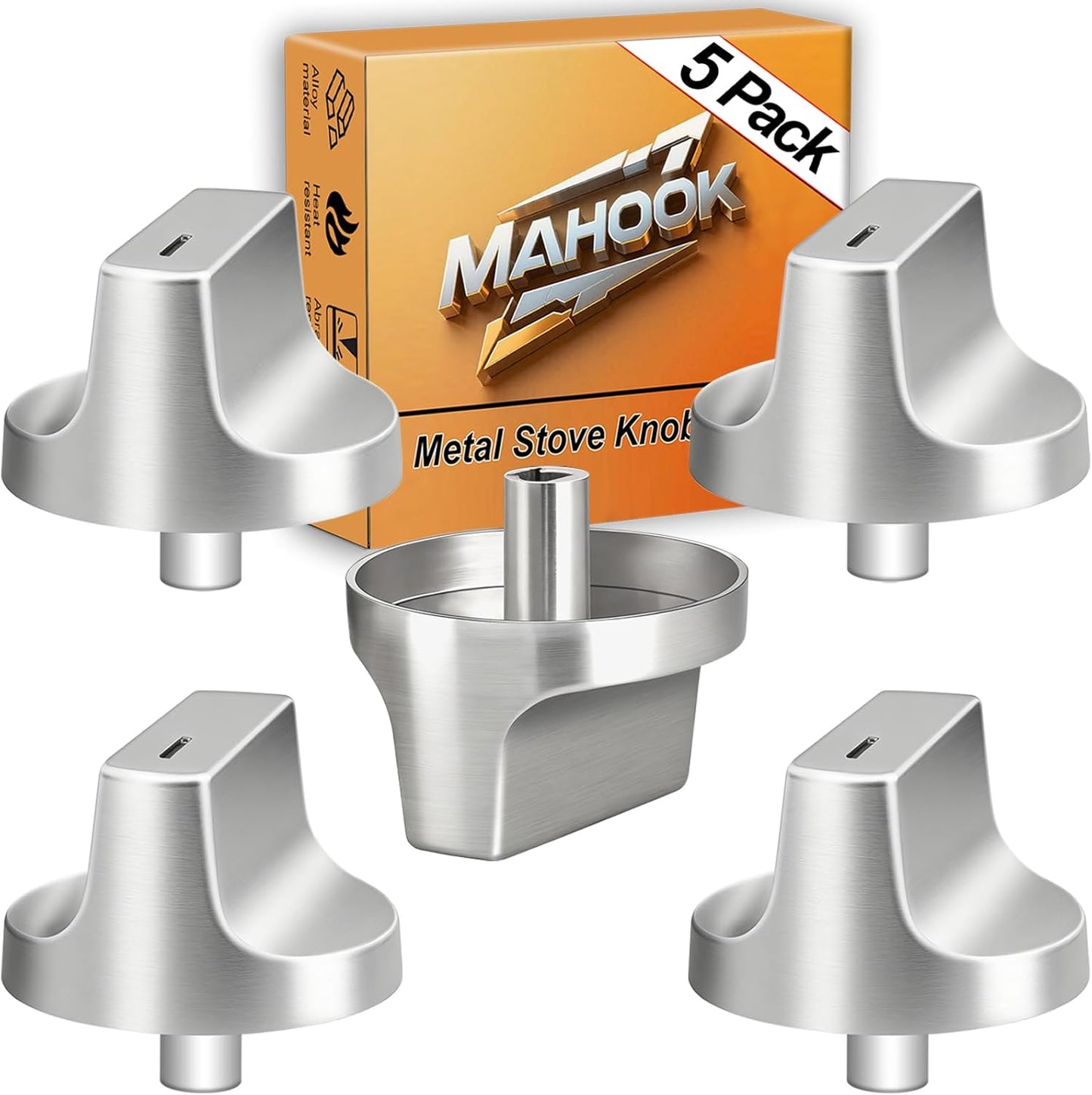 Whirlpool W11366438 Stove Knobs Replacement - Upgraded Stainless Steel for Gas Cooktops | Fits Models WCG55US0HS & WCG77US0HS00