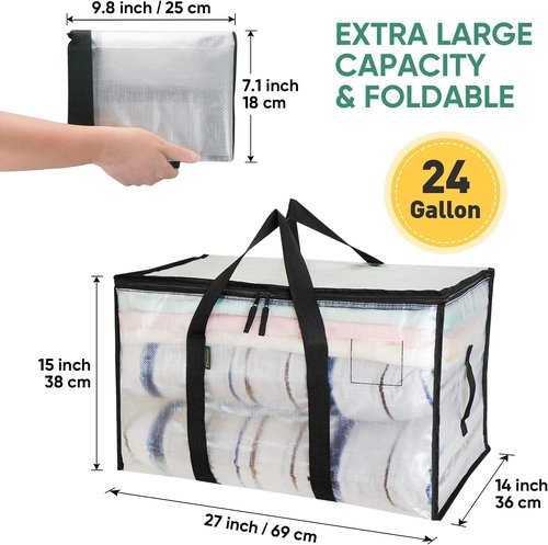 BALEINE 6-Pack Oversized Moving Bags - Durable Reinforced Handles & Versatile Storage Solutions