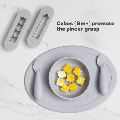 ezpz Baby-Led Weaning Food Cutters (2 pack in Pewter) - 6 / 9 Months + - Food Prep for Infants