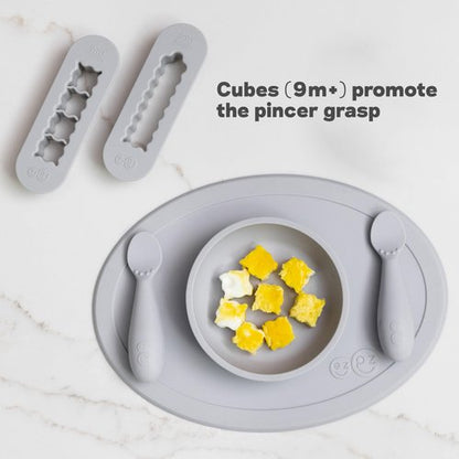 ezpz Baby-Led Weaning Food Cutters (2 pack in Pewter) - 6 / 9 Months + - Food Prep for Infants