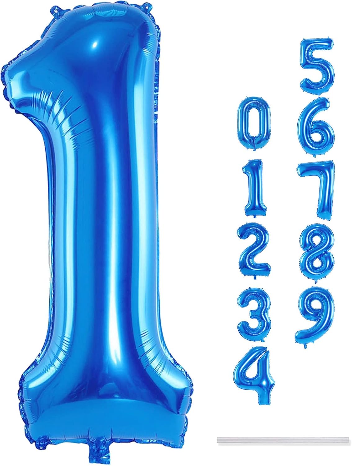 Skiennix 40'' Blue Number 1 Balloon - Giant Self-Inflating Foil for 1st Birthday & Baby Shower Decor