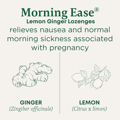 Traditional Medicinals Organic Morning Ease Lozenges - Lemon Ginger for Pregnancy Nausea Relief | 30 Wrapped Lozenges