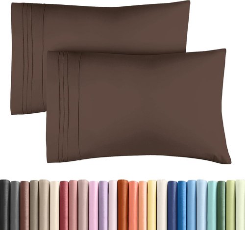 King Standard Pillow Cases - Ultra-Soft Hotel Quality Covers | Fade-Free & Wrinkle Resistant - 2 Piece Set in Brown