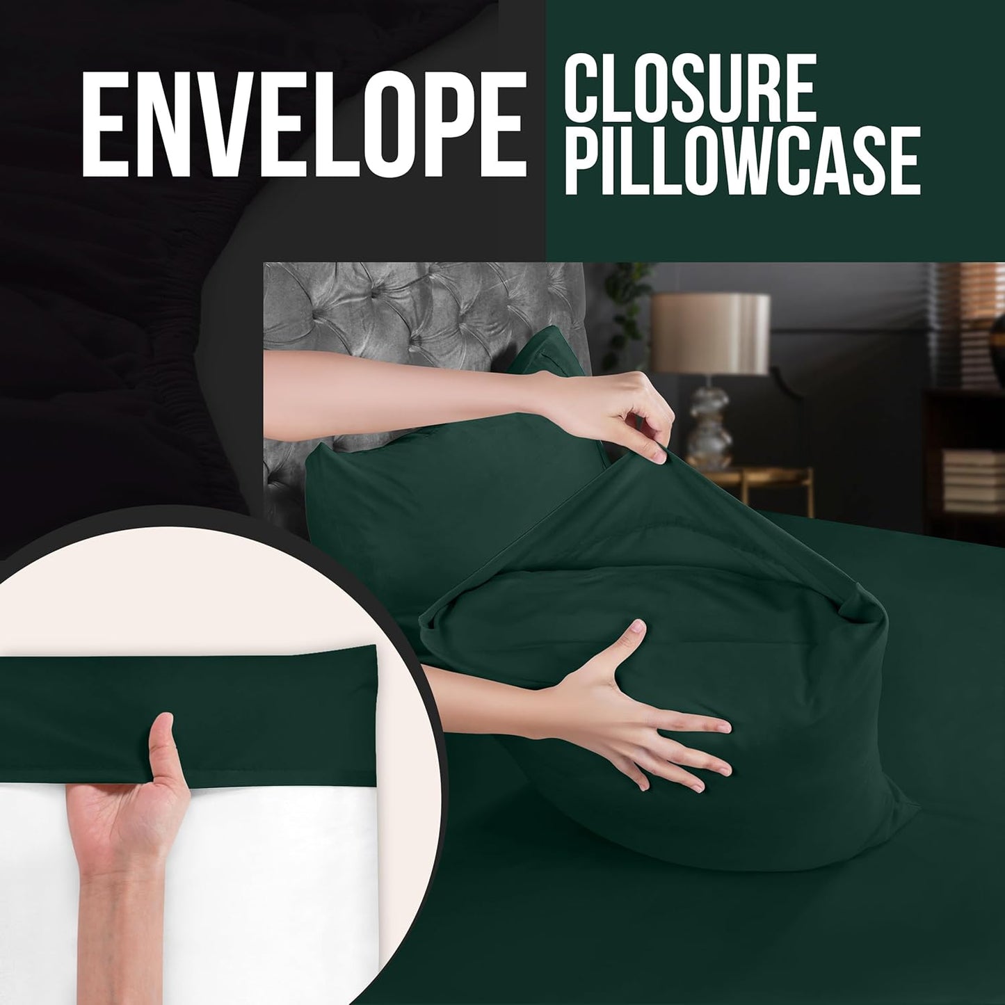 Utopia Bedding Queen Pillow Cases - 4 Pack Soft Brushed Microfiber | Fade Resistant 20 x 30 Inches (Emerald)
