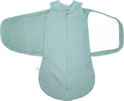 Skiennix Adjustable Cotton Swaddle Sleep Sack - Soft & Breathable Wearable Blanket for Babies 3-6 Months | Cozy Grayish Blue Design