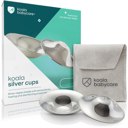 Koala Babycare Silver Nursing Cups | Nipple Shields for Breastfeeding - Protect & Soothe - Standard Size