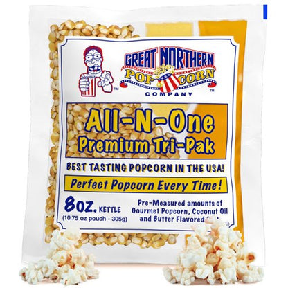 Great Northern Popcorn | Movie Theater Style 12-Count Popcorn Packs - Pre-Measured 8-Ounce Kernel, Salt & Oil
