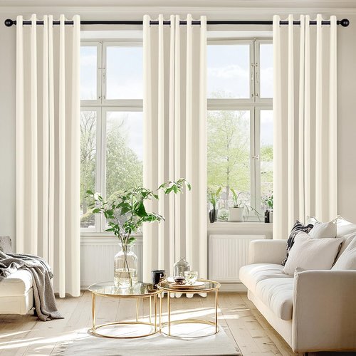 MIULEE Birch Blackout Curtains for Bedroom Living Room 84 Inches Long 2 Panels, Thermal Insulated Room Darkening Drapes Solid Grommet Noise Reduction Light Blocking Window Treatments 40x84 Inch