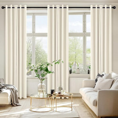 MIULEE Birch Blackout Curtains for Bedroom Living Room 84 Inches Long 2 Panels, Thermal Insulated Room Darkening Drapes Solid Grommet Noise Reduction Light Blocking Window Treatments 40x84 Inch